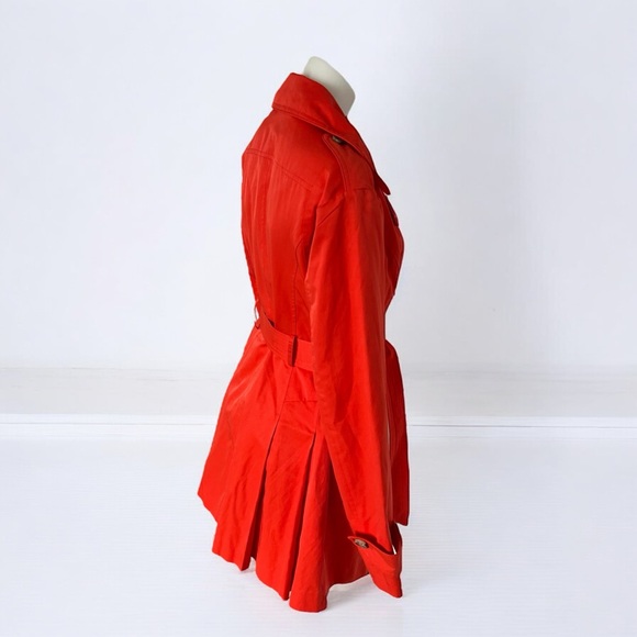 NWOT Guess Orange Trench Coat with Belted Waist - Picture 4 of 13